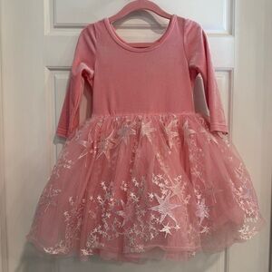 Only Little Once Pink Velvet Star Tutu Dress Girls 4/5 EUC Worn Once
